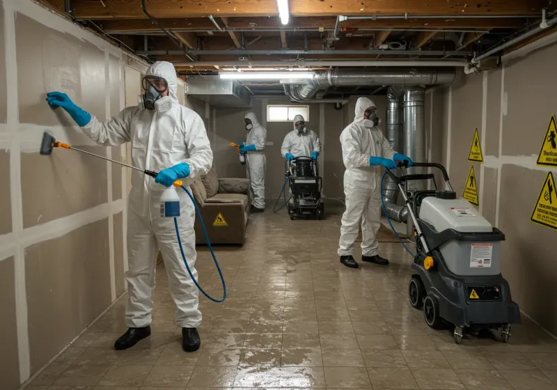 Basement Moisture Removal and Structural Drying process in Locust Fork, AL